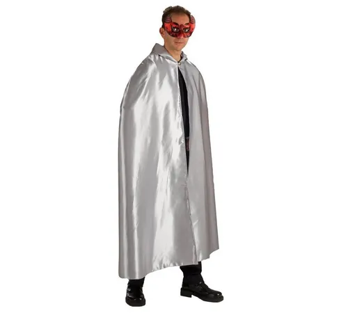 Lipta TDP Kostüm Umhang mit Kapuze in Silber für Erwachsene