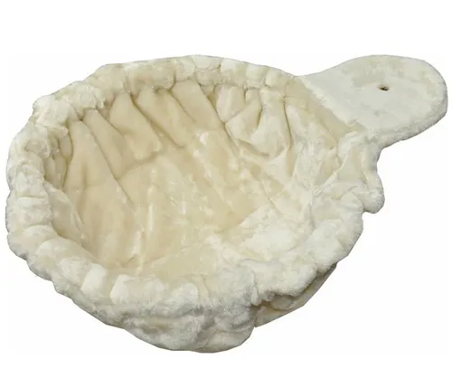 Liegemulde XL extratief beige Ø 45 cm - Kratzbäume: XXL Liegemulde für schwere Katzen bis 12 kg mit metallverstärktem Rahmen und 12 cm Tiefe für ultimativen Komfort und Stabilität.