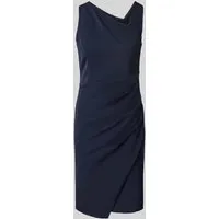 Vera Mont Cocktailkleid ohne Arm, Damen Gr. 40, blau (night sky) - Elegantes Cocktailkleid in figurbetonter Passform mit asymmetrischem Ausschnitt und kunstvollen Falten, ideal für festliche Anlässe.