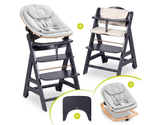 Hauck Hochstuhl Beta Plus Dark Grey Newbornset Eco