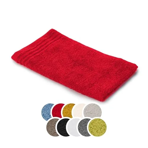 liebling Gästetuch Baumwolle, Serie Frankfurt, 400 gr. / m², 30 x 50 cm, 60 Grad, mit hochw. Borte, saugstark, Farbe: rot