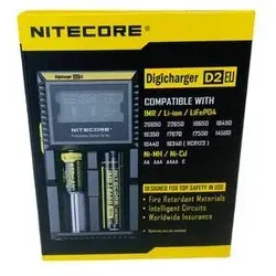 SET Nitecore D2 Ladegerät + 4x 14500 AA Solar Akku LiFePO4 - Akkus und Ladegerät Set mit 600mAh Kapazität, ideal für umweltfreundliche Energieversorgung und nachhaltigen Einsatz.