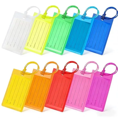 Stück Kofferanhänger mit Adressanhänger, flexibler Gepäckanhänger aus wasserdichtem PVC, ideal für Kreuzfahrten, Flugreisen und Reisen – praktische Gepäck 10