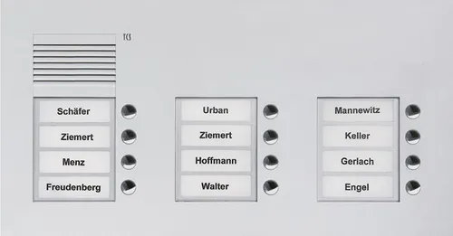 TCS PUK12/3-EN Audio Außenstation mit 12 Klingeltasten von TCS Türsprechstelle Türlautsprecher