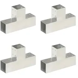 vidaXL Pfostenverbinder 4 Stk. T-Form Verzinktes Metall 81 x 81 mm
