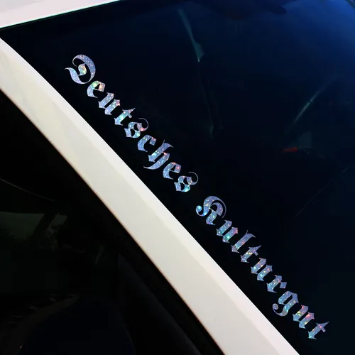 Frontscheibenaufkleber Kulturgut Flakes Silber Hologramm Sticker Tuning FS41