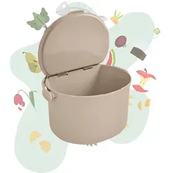 Behälter für Küchenabfälle, formschöner Komposteimer, Biomüll-Eimer, cappuccino