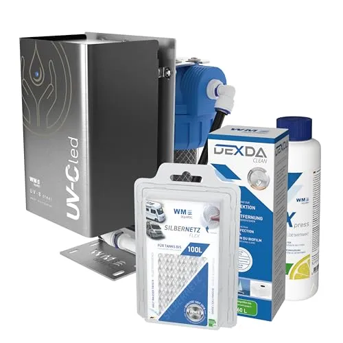 WM aquatec UV-8 steel KLW100 | Innovative Wasserhygiene für Wohnmobile - Komplettlösung für Frischwassersysteme bis 100L mit automatischer UV-C LED Desinfektion, ideal für sauberes Wasser unterwegs.