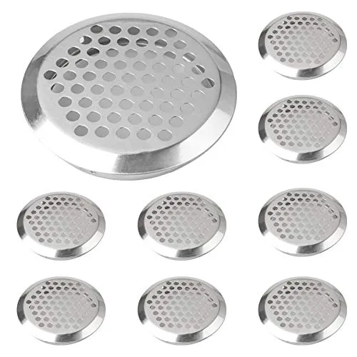 Stück Edelstahl Lüftungsgitter Rund Belüftungsgitter, 53mm Edelstahl Lüftungsloch mit rundem Maschennetz, runde Belüftungsabdeckung Entlüftungsloch für Outdoor, Küche, Kleiderschrank 30