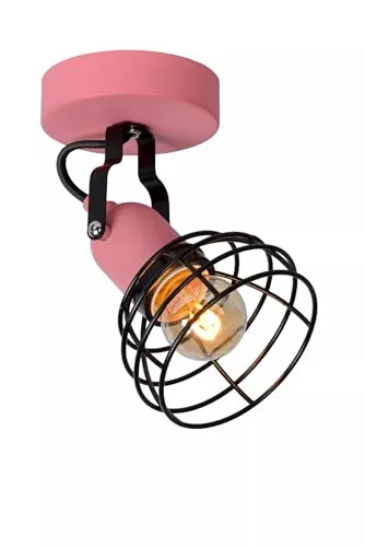 Licht-Erlebnisse Deckenspot Kinder Metall Blau Schwarz H:19 cm E27 bis 60 W verstellbar Mädchen dekorativ Draht Schirm Deckenleuchte Kinderzimmer FIVON