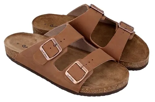 Gusti Leder Sandale Celina - Bequeme Ledersandale für Damen und Herren - Wanderschuhe aus hochwertigem Rindswildleder mit Kork-Fußbett für natürlichen Tragekomfort und EVA-Sohle für Flexibilität und Halt. Ideal für lange Wanderungen und verschiedene Fußgrößen.