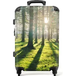 NoBoringSuitcases.com® Hartschalen-Trolley mit leuchtenden Rädern - Waldmotiv 67 cm - Hartschalenkoffer mit 72 Liter Stauraum, ideal für Reisen mit einem fröhlichen, einzigartigen Design und robustem Material für maximale Strapazierfähigkeit.