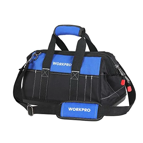 WORKPRO Werkzeugtasche Elektriker Wasserdichte Werkzeugtasche Profi, weite Öffnung & große Kapazität 40CM/16