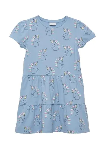 s.Oliver Ausgestelltes Stufenkleid mit Puffärmeln in blau von s.Oliver