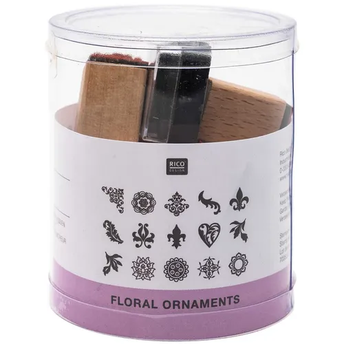Rico Design 16 teiliges Stempelset Ornamente und Floral Design