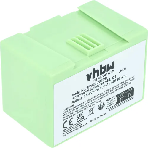 vhbw Akku kompatibel mit iRobot Roomba i557840, i715640, i7, i715040, i7+, i7156, i7158, i7150, i715840 Saugroboter Schwarz (3400 mAh, 14,4 V, Li-Ion)