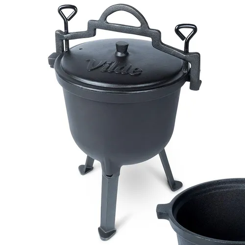Gusseisenkessel Ungarischer Jagdtopf Gebratener Braten Lagerfeuer 8L