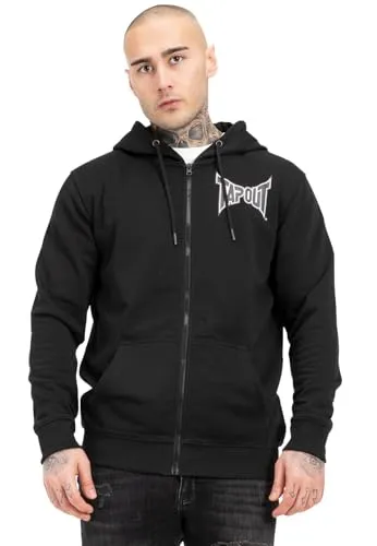 Tapout Herren Kapuzenjacke mit Reißverschluss Normale Passform Octagon Full Zip Hoodie Black/White/Grey 3XL