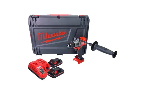 Milwaukee M18 FDD3-302X Akku Bohrschrauber 18 V mit 2 Akkus - Leistungsstarker Akku Bohrschrauber mit 158 Nm Drehmoment und brushless Motor. Inklusive 2x 3,0 Ah Akkus und Ladegerät für flexibles Arbeiten und lange Einsatzzeiten.