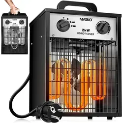 MASKO® Elektroheizer Heizlüfter mit Thermostat - Heizstrahler für Innen- und Außeneinsatz, leistungsstark mit 3 Heizstufen und Überlastschutz – ideal für gemütliche Wärme im Winter!
