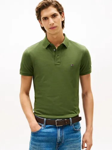 Tommy Hilfiger Poloshirt 1985 SLIM POLO - Stilvolles Poloshirt aus atmungsaktivem Baumwoll-Piqué mit Markenstickerei. Ideal für Freizeit und Büro, vielseitig kombinierbar und bietet Komfort beim Sport.