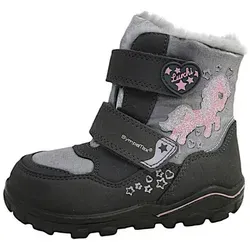 Lurchi Schneestiefel Kosy-Sympatex - Grey-Rose, Größe 24 - Wanderschuhe mit Einhorn Glitzer Design, wasserfest und ideal für winterliche Abenteuer.