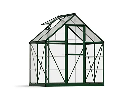 Palram - Canopia Aluminium Gewächshaus Hybrid 64 - Garten-Zubehör mit stabiler Aluminiumkonstruktion und bruchsicheren Polycarbonat-Paneelen für optimale Lichtdurchlässigkeit und Isolierung. Ideal für kreative Gartenprojekte!