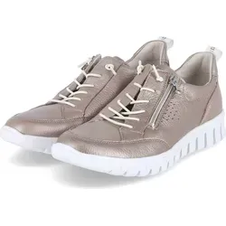 Waldläufer Damen-Sneaker Beige mit 25 mm Absatz - Bequeme Damen-Sneaker aus langlebigem Echtleder, mit komfortablem Wechselfußbett und unkompliziertem Einstieg für höchsten Tragekomfort.
