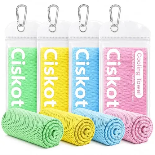 Ciskotu Kühltuch Set, kühlhandtuch kühltuch Sport, Mikrofaser kühlendes Handtuch Fitness und Sport, Eishandtuch Cooling Towel für Fitness, Reise, Yoga, Golf (Pastellfarben)