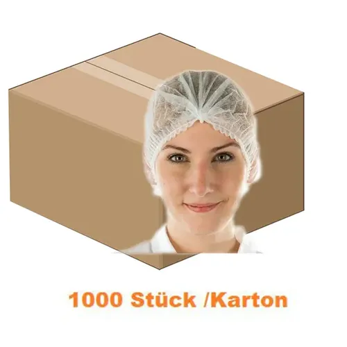 Hygonorm Klipphauben Light - 1000 Stück Einweghauben - Einweghaarnetze aus atmungsaktivem PP-Vlies für optimalen Hygieneschutz in der Lebensmittelindustrie, hautfreundlich und mit latexfreiem Gummiband für hohen Tragekomfort.