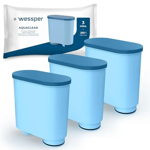 Wessper Wasserfilter kompatibel mit Philips AquaClean CA6903/10, CA6903/22, Saeco und Philips Kaffeevollautomaten – Reduziert Kalk & Chlor, verbessert Kaffeegeschmack, 3er Pack Filterpatronen