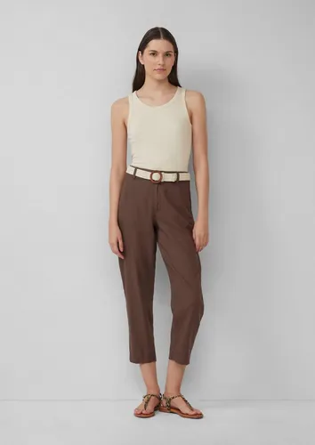 s.Oliver 7/8-Hose Cropped Chino aus Leinenmix mit geflochtenem Gürtel