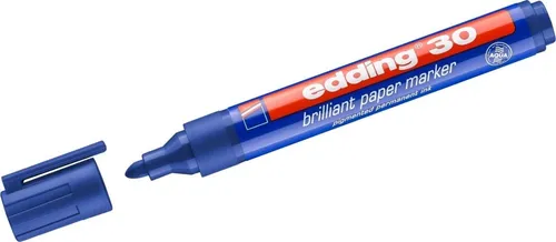 edding Permanentmarker Pigmentmarker edding 30 brilliant paper marker nachfüllbar 1,5-3mm bla