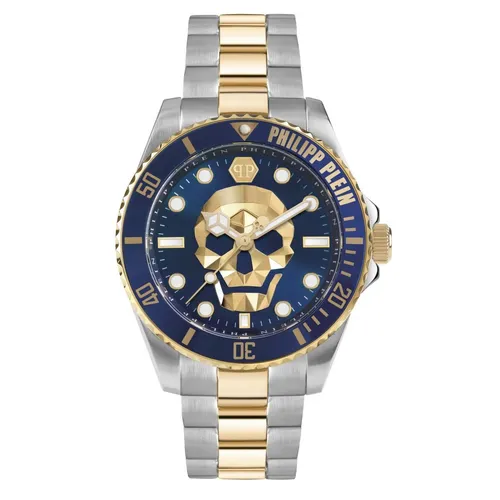 Philipp Plein The $kull Diver Herrenuhr 44mm - Bunt/Blau, 10ATM - Hochwertige Herrenuhr mit sportlichem Design, 10ATM wasserdicht und markantem 3D $kull Zifferblatt. Ideal für Abenteuer und täglichen Gebrauch.