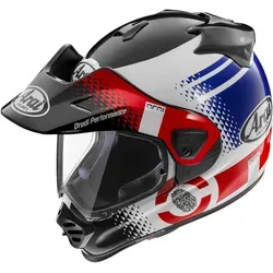 Arai Tour-X5 Print Enduro Helm, mehrfarbig, Größe L - Hochwertiger Enduro Helm mit innovativem VAS-A Visiermechanismus für einfaches Handling. Ideal für Abenteuerfahrer, die zuverlässigen Schutz und klare Sicht suchen.