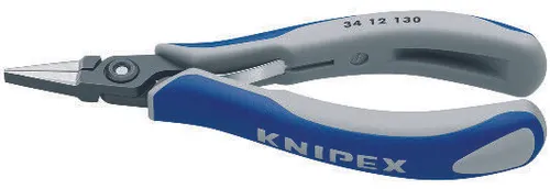 Knipex 34 12 130 Elektronik- u. Feinmechanik Flachzange - Elektriker Zange für präzise Montagearbeiten in Elektronik und Feinmechanik. Ergonomische Griffhüllen und geschraubtes Gelenk sorgen für optimalen Halt und reibungsfreies Arbeiten.