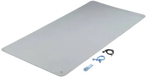 TRU Components TC-12356308 ESD-Matten-Set Grau - 1190 x 590 x 2 mm - ESD-Ausrüstungen, schützt empfindliche Bauteile vor elektrostatischer Entladung und sorgt für eine sichere Arbeitsumgebung.