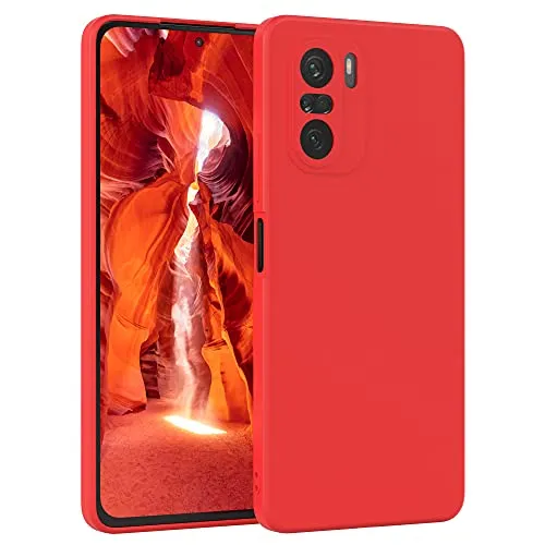 EAZY CASE - Silikonhülle für Xiaomi Mi 11i 5G Hülle Silikon Case Rot weich stoßfeste Handyhülle Schutzhülle mit Kameraschutz Dünn Premium Schutz Cover TPU Phone Bumper in Mattrot