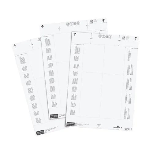 DURABLE Einsteckschilder für Kennzeichnungstaschen 6,5 x 14,0/9,0 cm, 80 St.