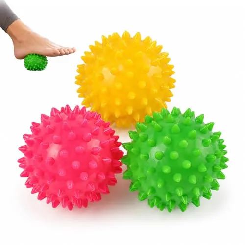 Stück Massageball Härtegrade, Igelbälle für Fuß, Rücken & Faszienmassage, Noppenball klein für Grafik-Anleitung, Stachelball Massage für Muskellockerung, Entspannung 3
