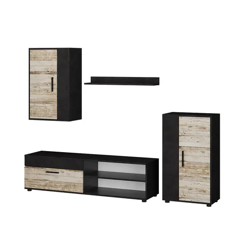 Wohnwand BERNO Hell Old Style von Vicco