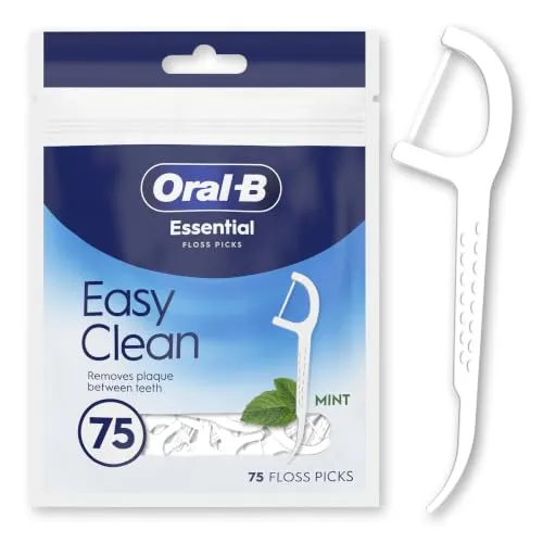 Oral-B Easy Clean Zahnseide-Sticks, Minzgeschmack, 75 Stück | Einfache Zahnreinigung für Enge Zwischenräume, Ergonomischer Griff, praktisch für unterwegs