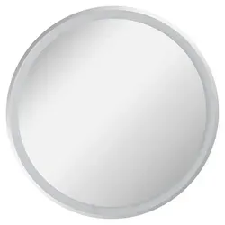 FACKELMANN LED Spiegel rund Ø 60 cm - Badspiegel mit umlaufender LED, neutralweißer Lichtfarbe für optimale Sichtbarkeit beim Schminken oder Rasieren. Maße: 60 x 60 x 3 cm, inklusive Befestigungsmaterial für einfache Montage.