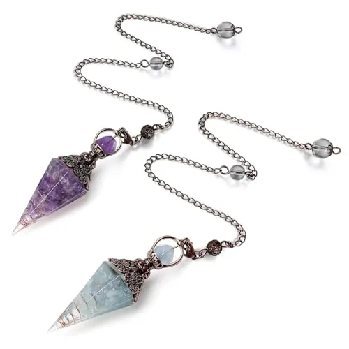 Stück Klarer Harz Pendel Kristall Heilsteine Harz Aquamarin Pendulum Edelstein Pendel Kristall Tolerne Pendel Quarz Mit Kette Amethyst Pendel Edelstein Zeremonie Wahrsagen Reiki Witchcraft Supplies 2