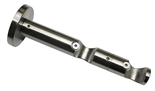 Gardinia Doppel-Kombiträger mit Metallmontageplatte für Gardinenstangen, 2-läufig, Offen, Alle Montage-Teile inklusive, Serie Chicago, Durchmesser 20 mm, Edelstahl-Optik 10011154 8 x 8 x 0.021 cm