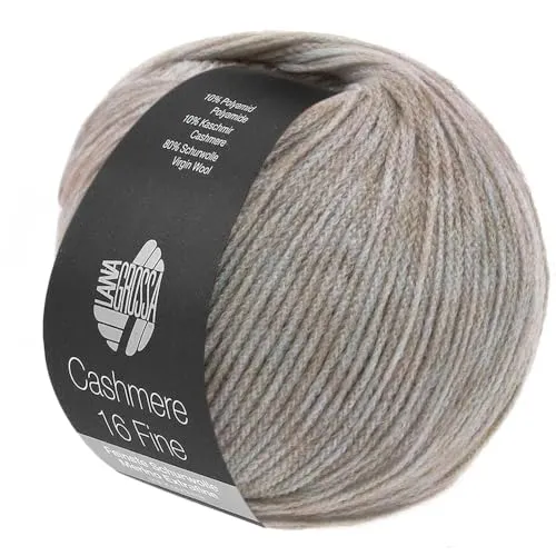 Produktbild LANA GROSSA Cashmere 16 Fine | Aus Kaschmir- und Merinowolle | Handstrickgarn aus 80% Schurwolle (Merino extrafine), 10% Kaschmir & Polyamid | 50g Wolle zum Stricken & Häkeln | 320m Garn FB 7