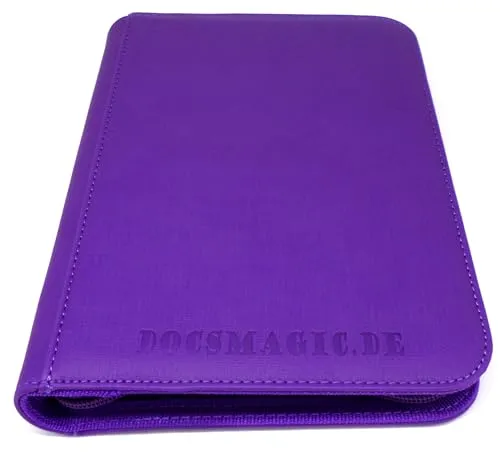 docsmagic.de Premium Pro-Player 4-Pocket Zip-Album Purple - 160 Card Binder - MTG - PKM - YGO - Reissverschluss Lila