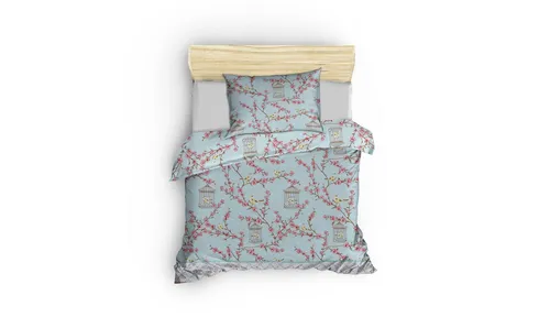 Einzelbett Steppdecken Set 70% Baumwolle - Stylisches Bettwäsche-Set in Türkis, Weiß und Beige, maschinenwaschbar bei 30 °C. Ideal für gemütliche Nächte und vielseitig einsetzbar.