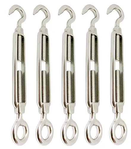 Edelstahl Spannschloss, M4, rostfrei, poliert, V4A AISI 316, Spannschloss mit Öse und Haken – Tecklenborg, Kegel GmbH 5 x