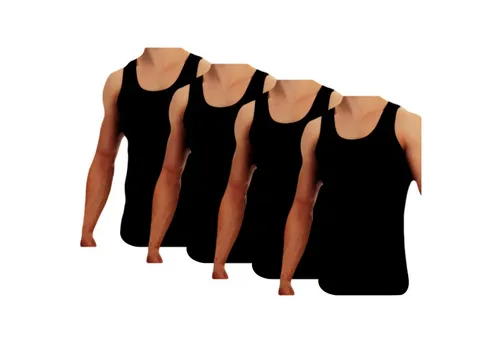 TEXEMP Tanktop 4er Pack Herren Unterhemd Baumwolle Tank Top Feinripp Shirt Achselhemd (4-tlg)
